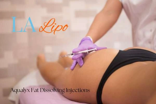 Woman having fat dissolving injections Greater London (Barking and Dagenham) on thighs