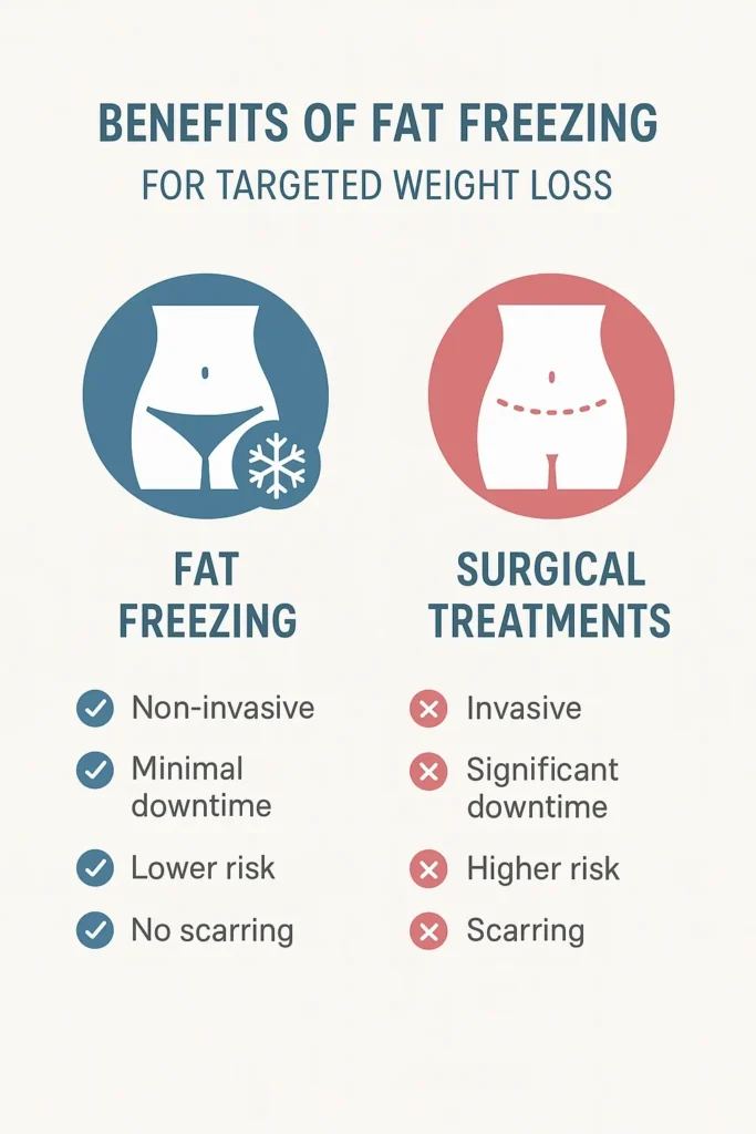 graphic showing the benefits of fat freezing Greater London (Barking and Dagenham)