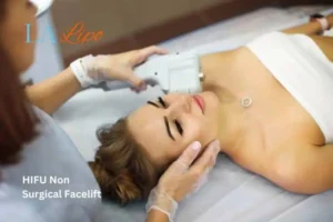 Woman having Hi-Fu to reduce wrinkles Greater London (Barking and Dagenham).
