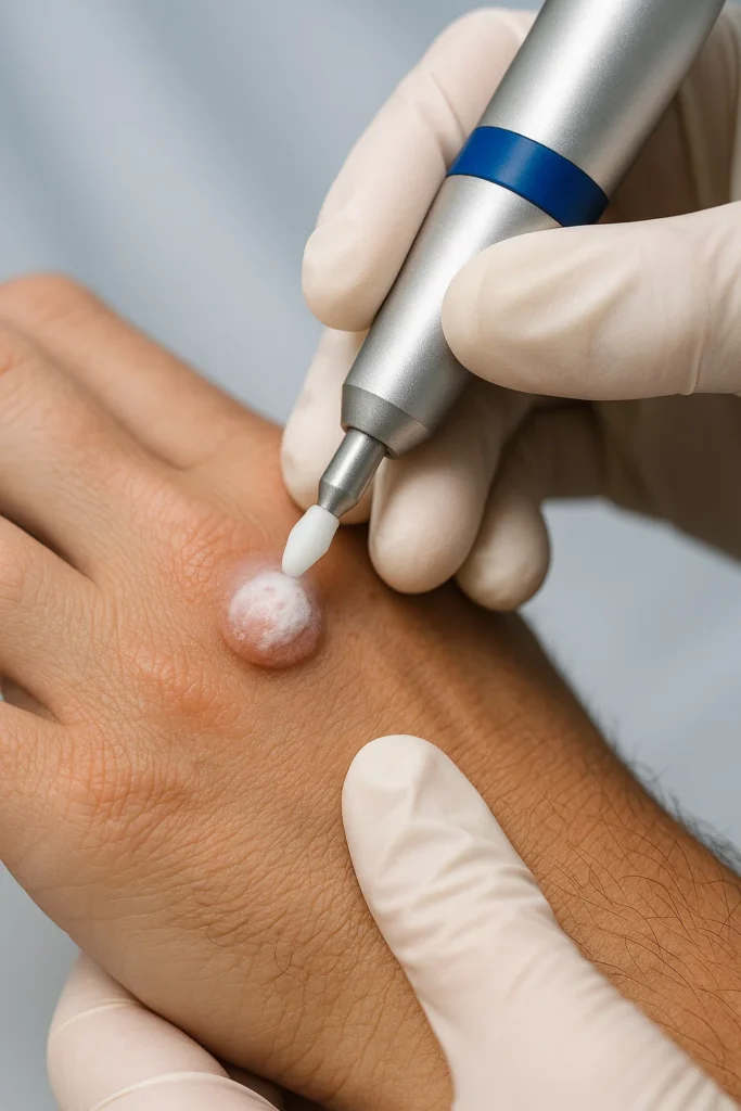 example of wart removal Greater London (Barking and Dagenham) using cryopen