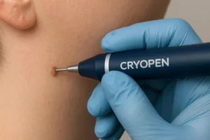 Person receiving skin tag removal Greater London (Barking and Dagenham)